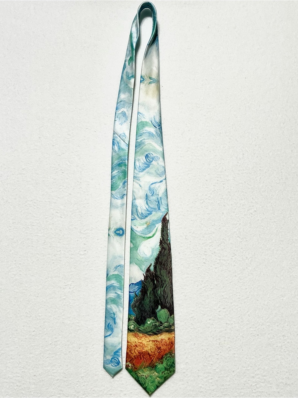 Ralph Marlin Necktie 2012 Vincent Van Gogh’s Painting Wheat Field With Cypress
